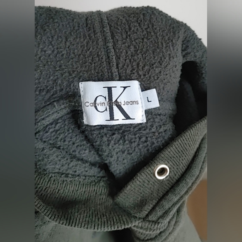 Y2K CK Jeans & Green Pullover Hoodie Sweatshirt Size (L) - Picture 2 of 6